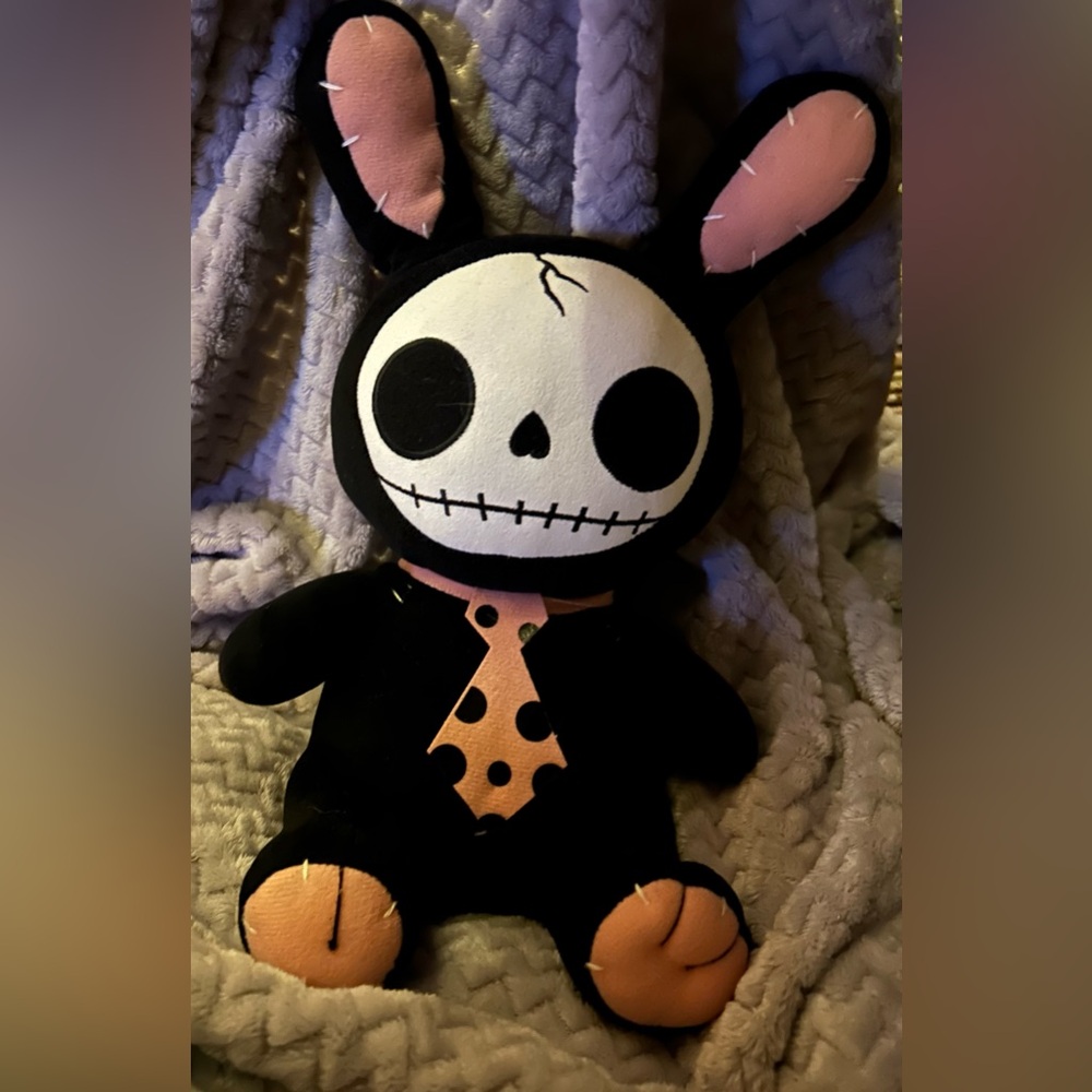 Plush FURRY BONES BUN BUN Soft toy rare Collecters hot goth punk pink